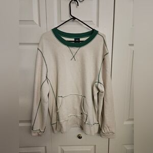 Le Tigre Cream and Green Sweater XL